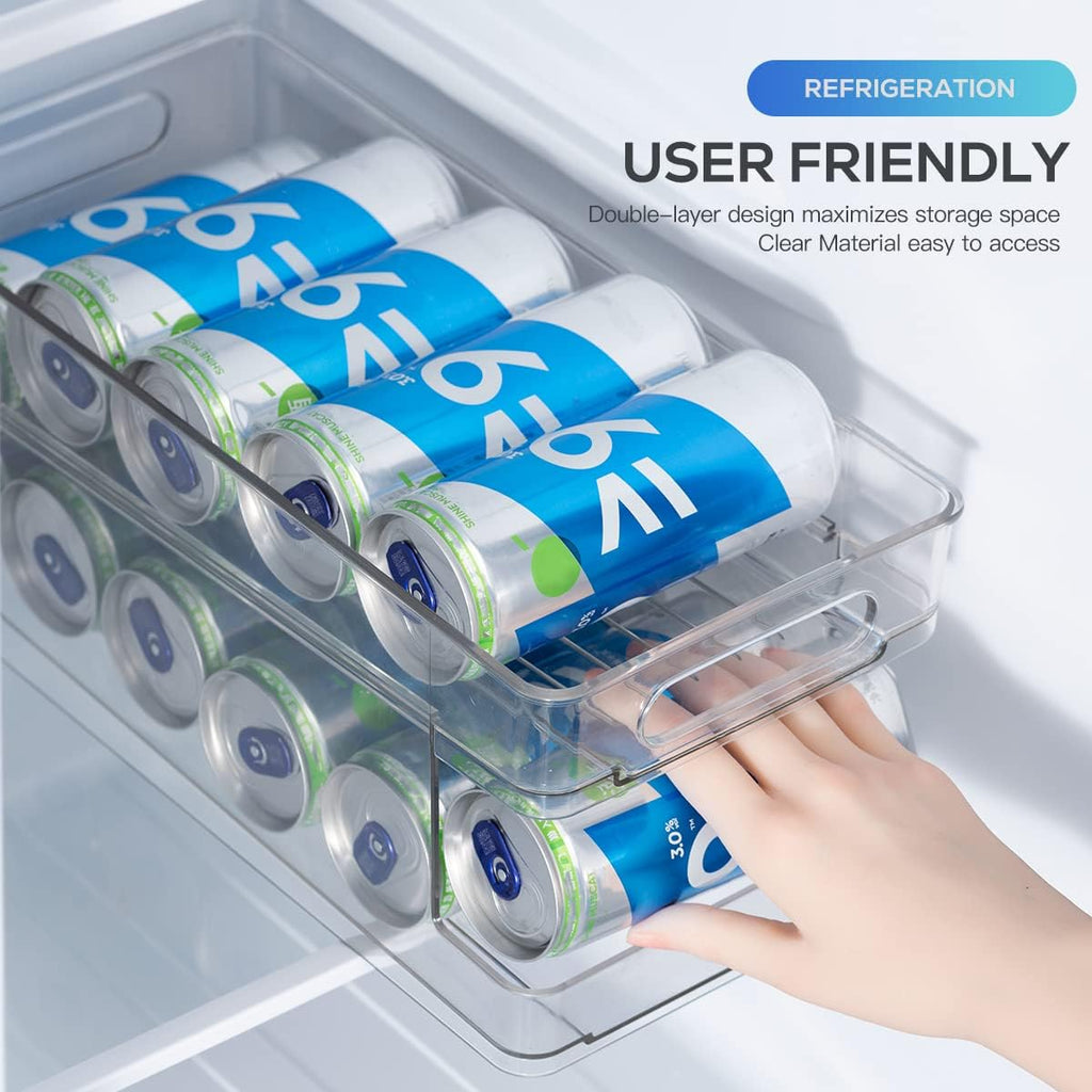 Clear Plastic Soda Can Organizer, Holds 12 Cans D2213