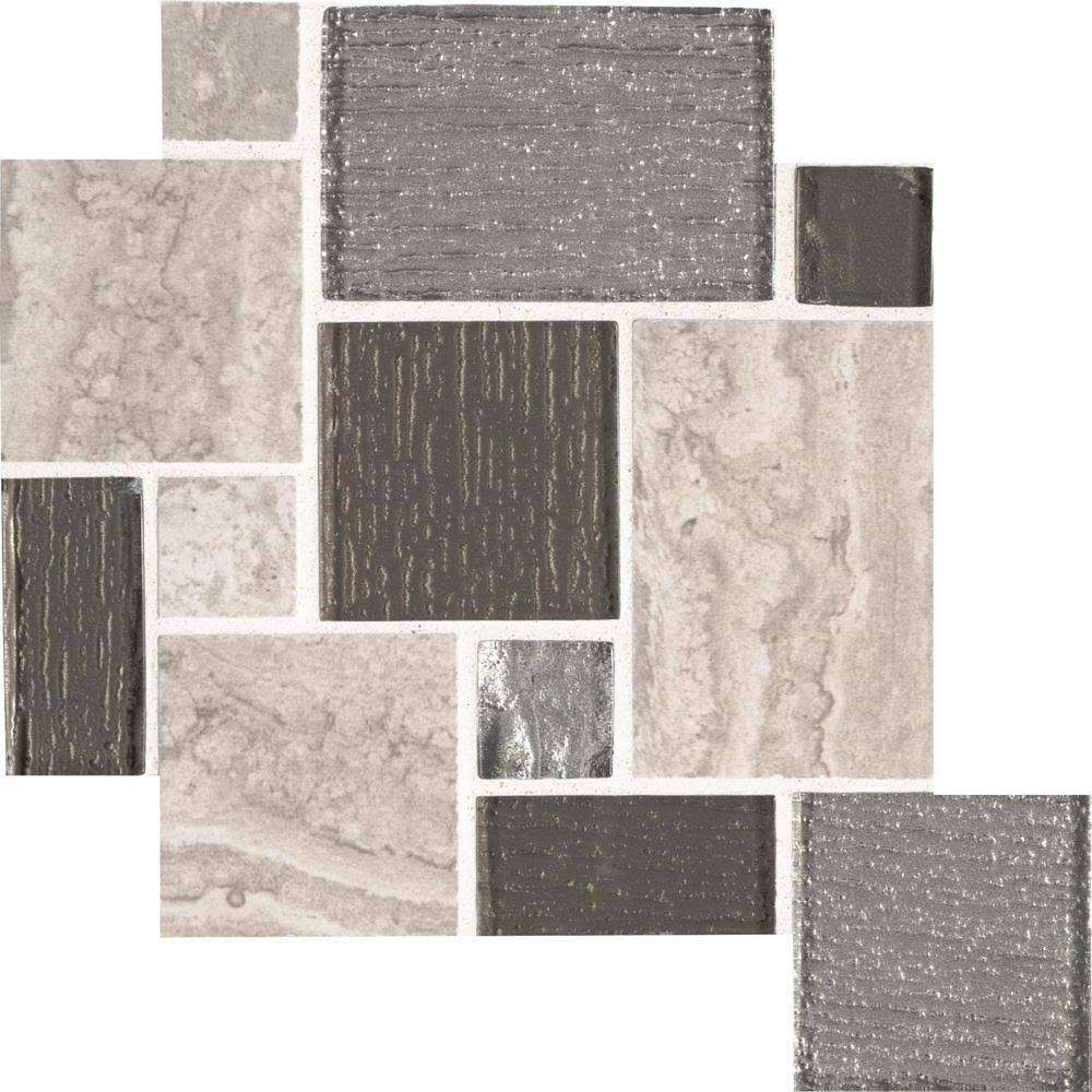 Mixed Glass Porcelain Mosaic Tile R72513