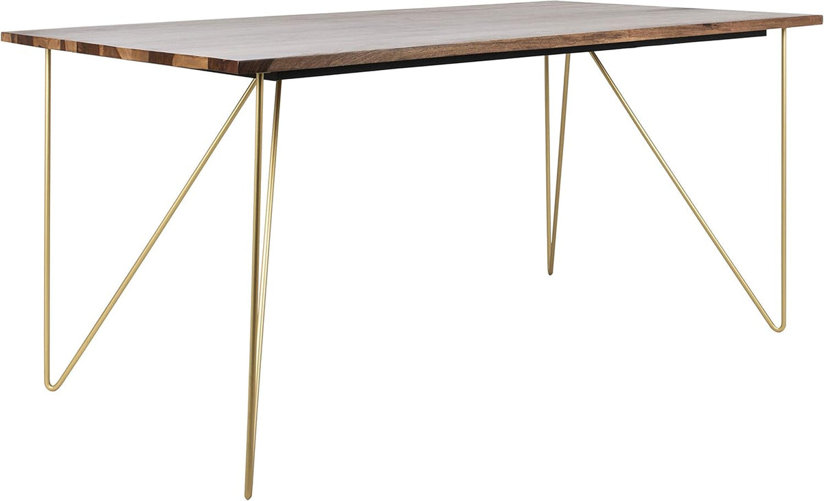 Walnut and Brass Dining Table A557