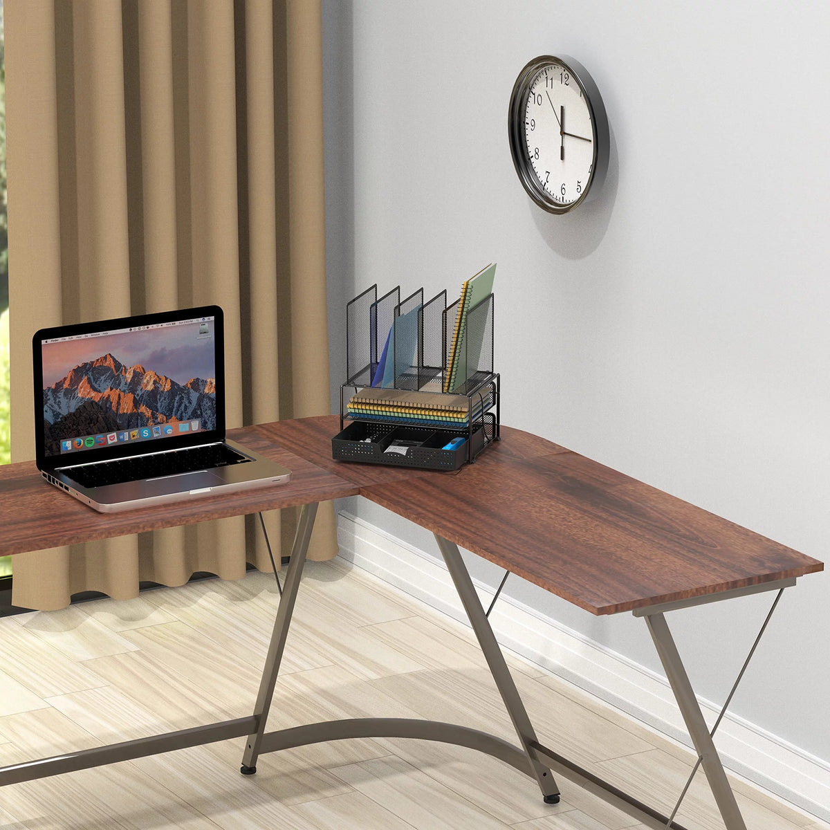 Black Mesh Desk Organizer with Sliding Drawer Q457