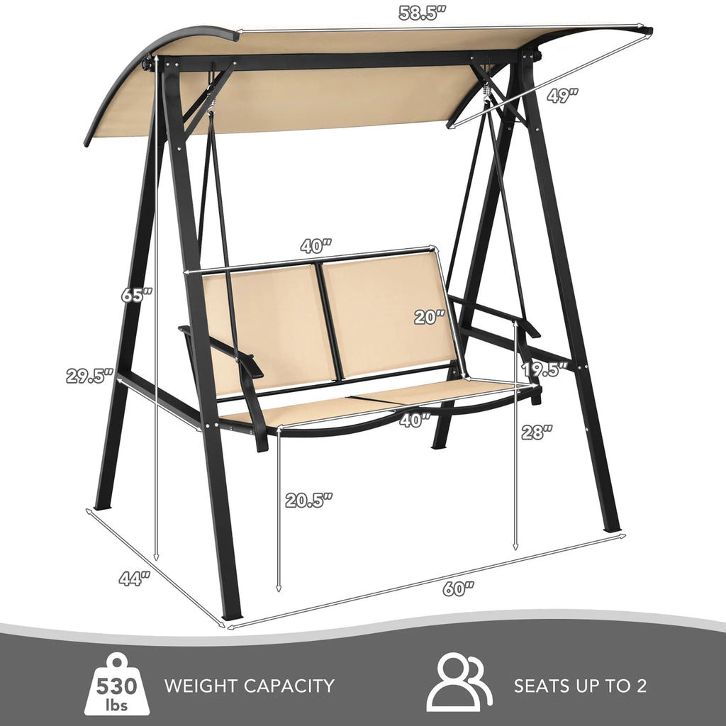 2-Seat Swing Loveseat with Canopy R674