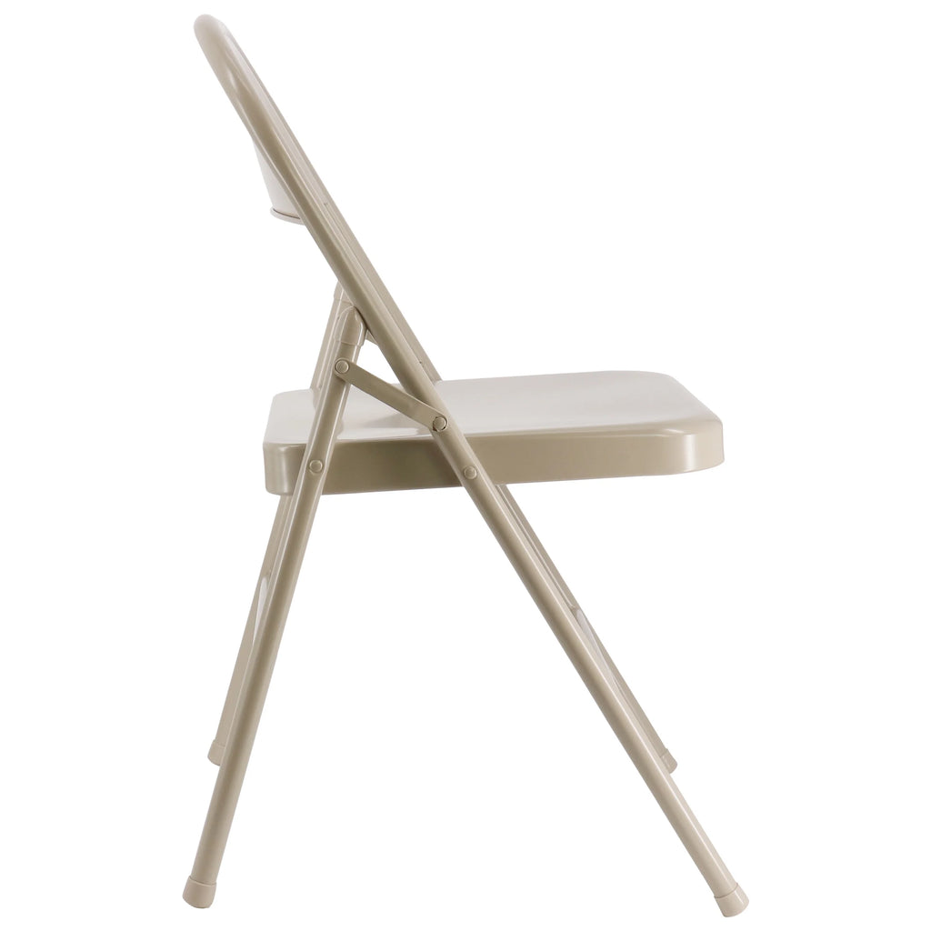 Beige Metal Folding Dinner Chairs E288