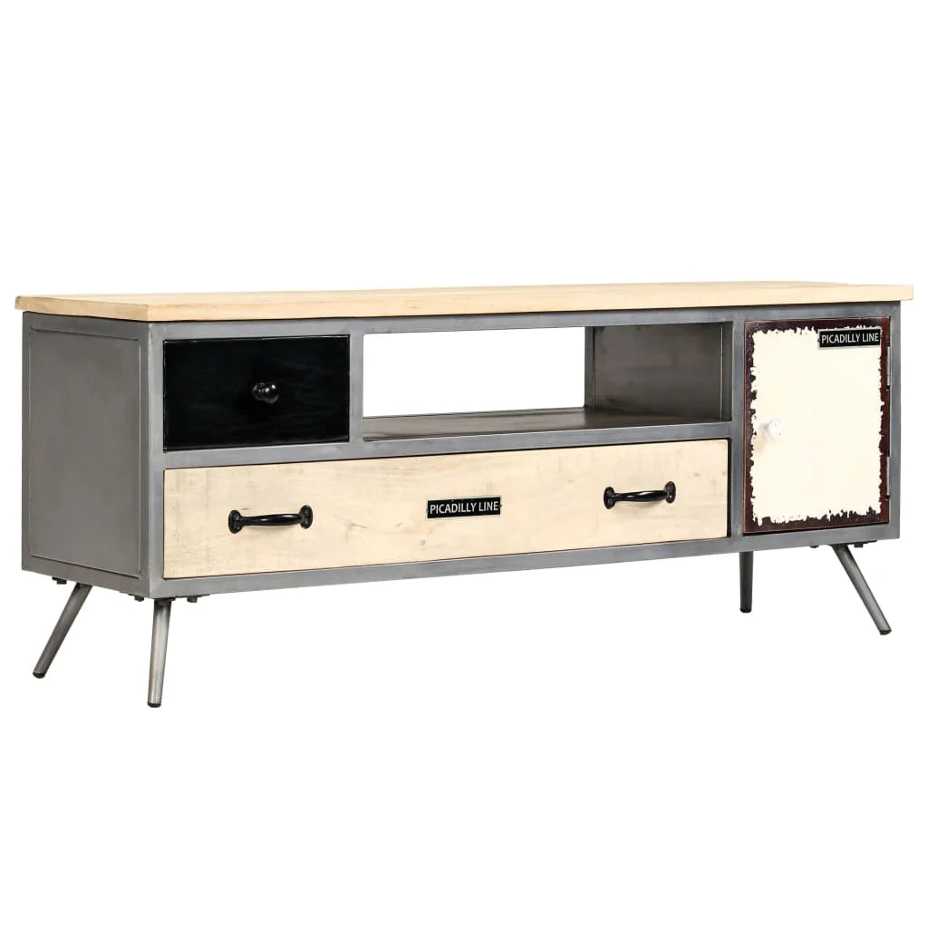 Solid Wood Mango and Steel TV Stand N64605