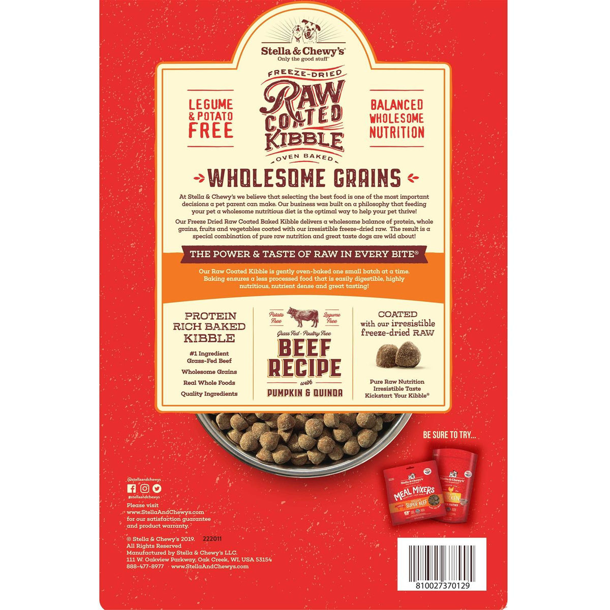 Raw Coated Kibble with Wholesome Grains Dog Y991
