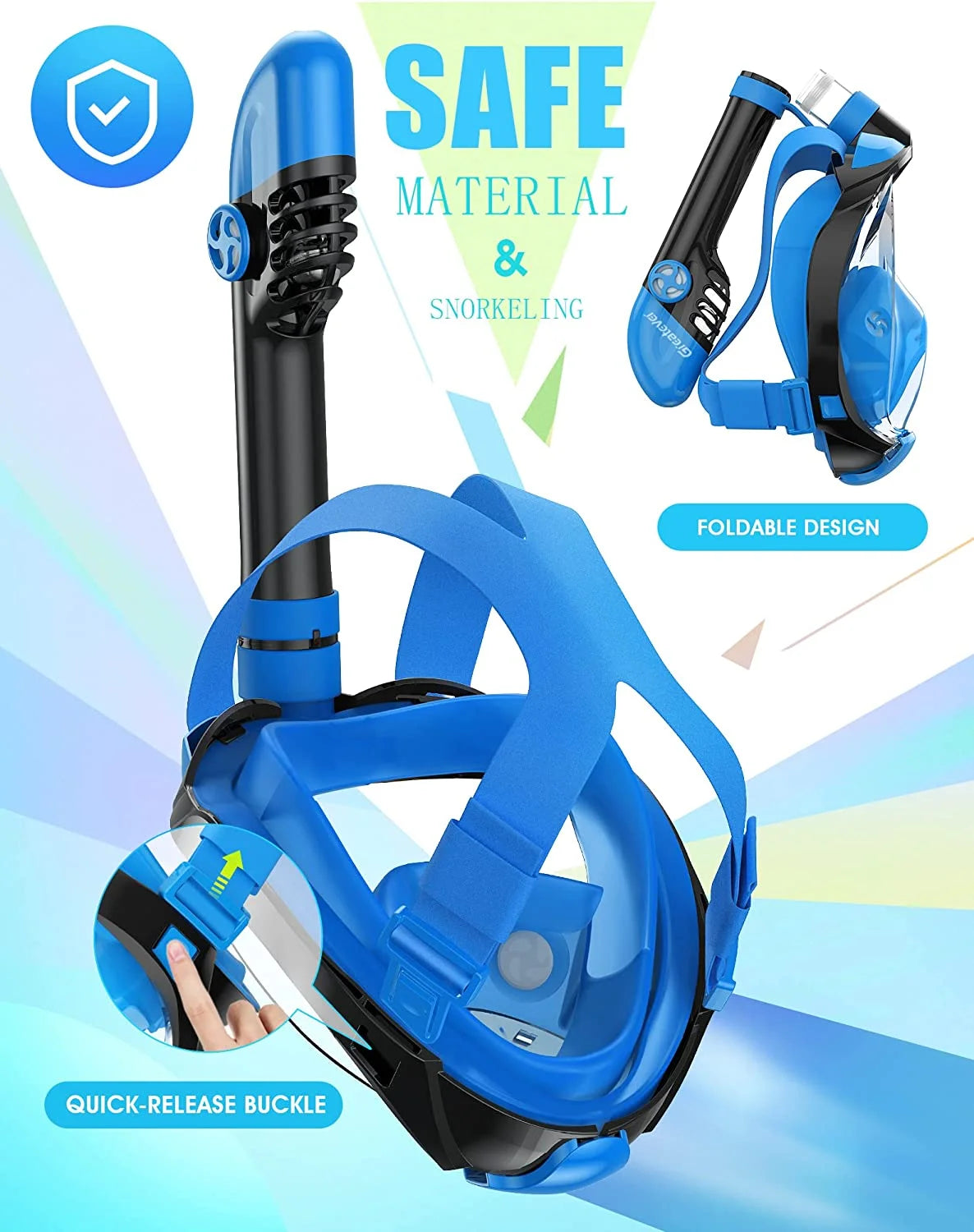 Full Face Snorkel Mask with Camera Mount T175