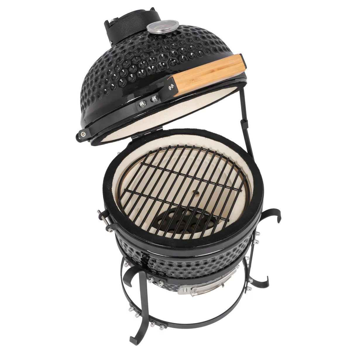 13in Round Ceramic Charcoal Grill Black X587593