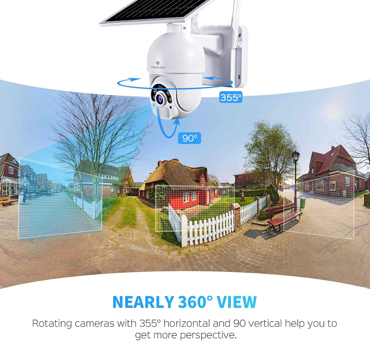 Solar Outdoor Camera 1080P 14400mAh Wireless Battery Camera I596