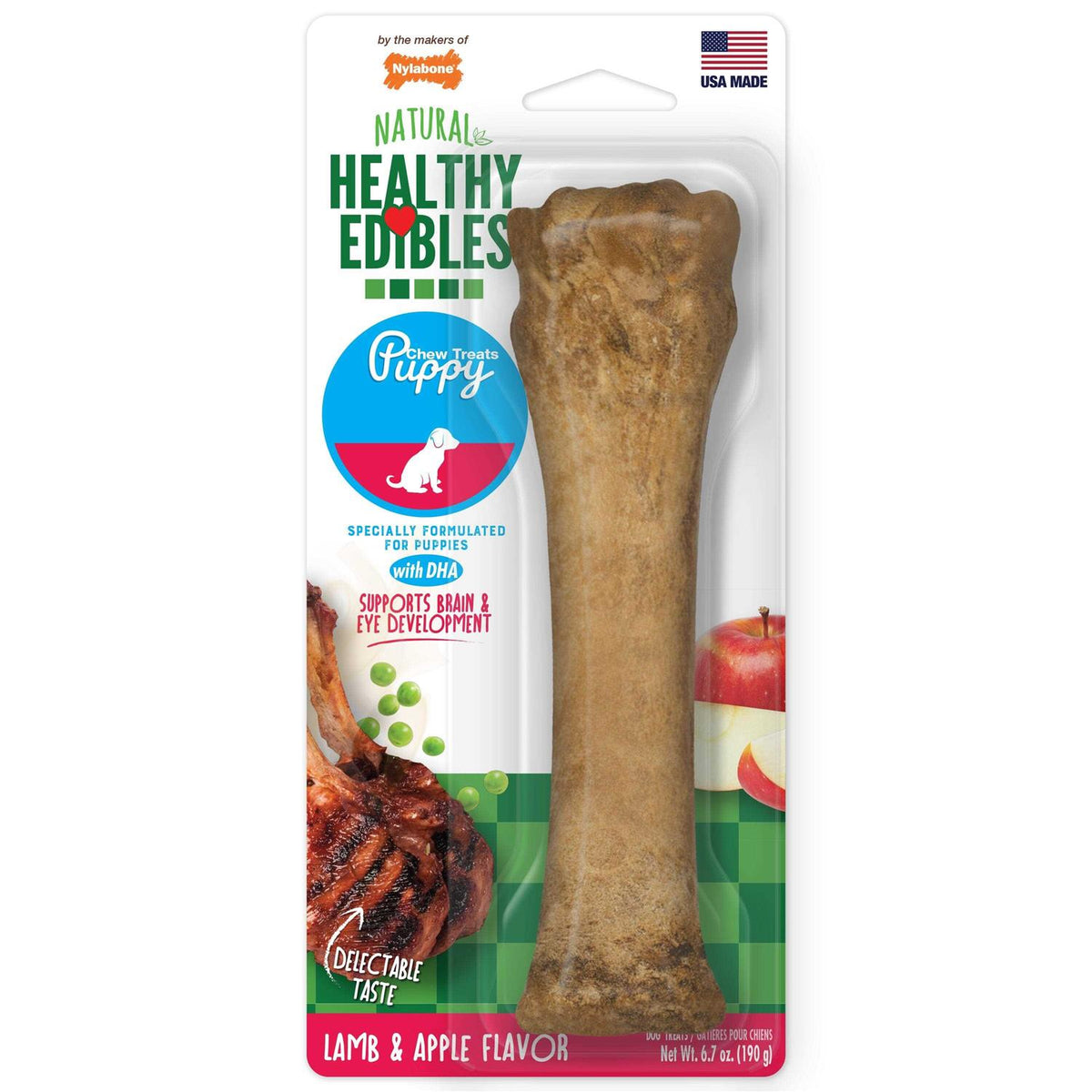 Natural Long Lasting Dog Chew Treats Lamb Apple V1037