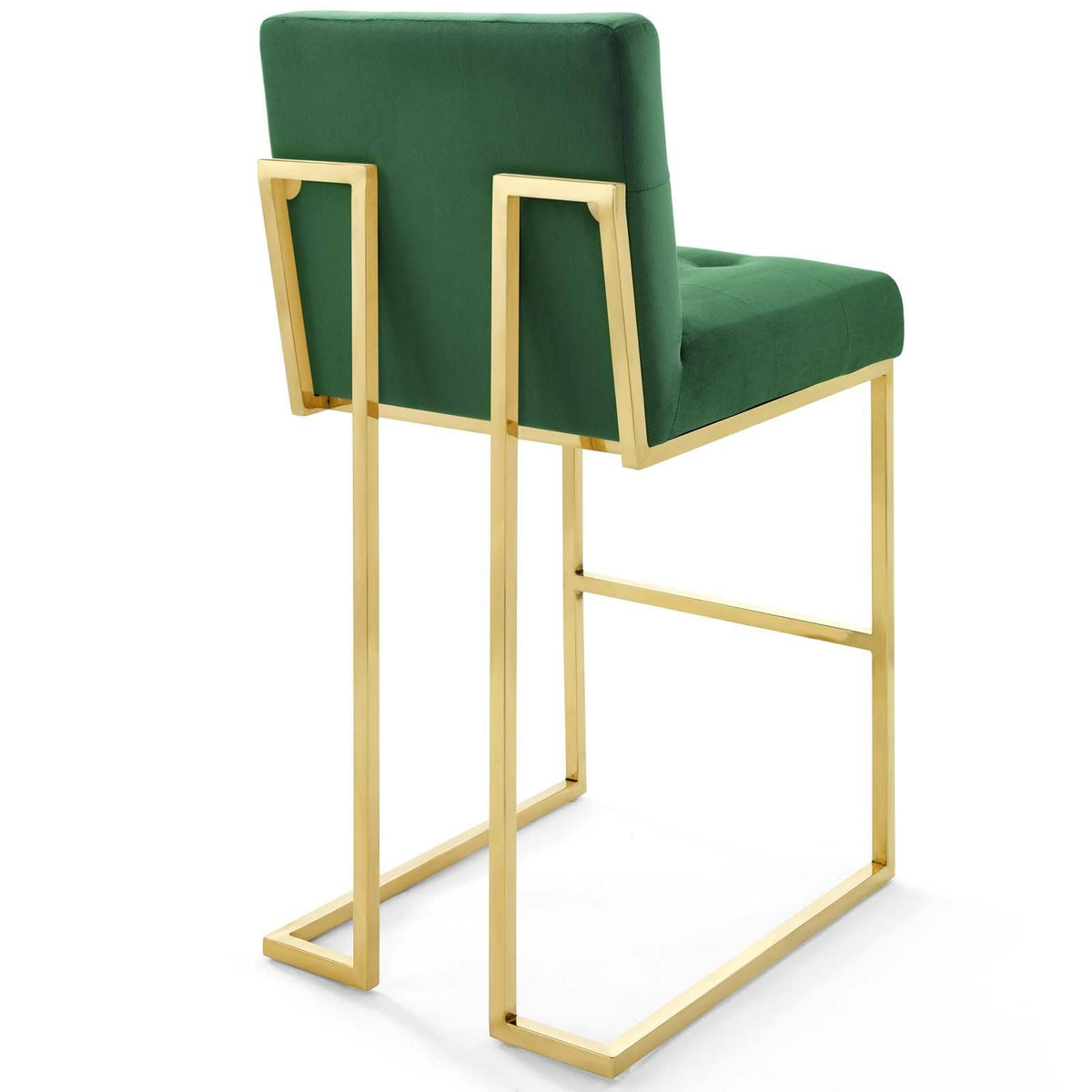 Gold Stainless Steel Performance Velvet Bar Stool Set of 2 C11631