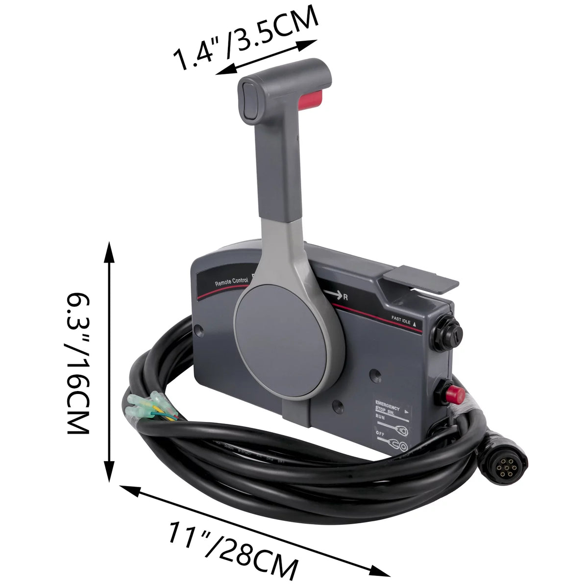 Boat Throttle Control Box with Safety Lanyard and Key Switch U628