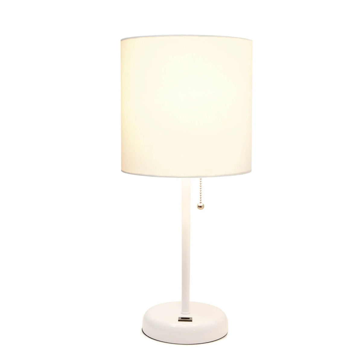 White Stick Lamp with Fabric Shade H10498