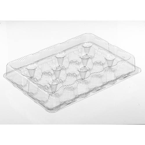 24 Compartment Clear Plastic Hinged Cupcake Container, 50/Case C523396