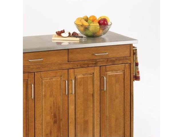 Cottage Oak Stainless Top Cart Q84903