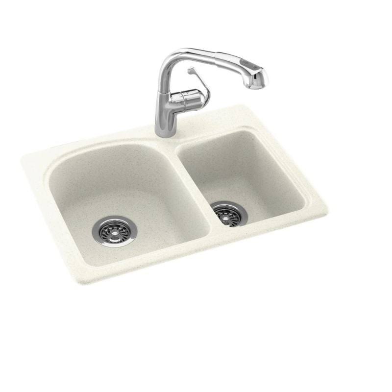 Solid Surface Double Basin Drop-in Kitchen Sink L239