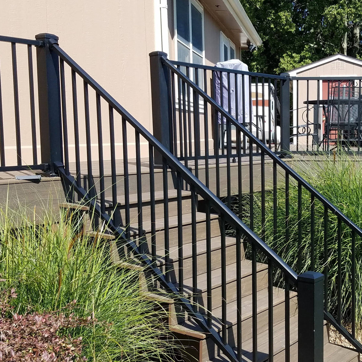 Textured Black Aluminum Rail Kit Stair Z954