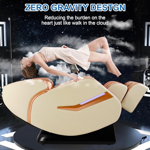 Zero Gravity SL-Track Shiatsu Full Body Massage Chair with Body Scan, Waist Heating, Bluetooth, Foot Rollers, 32 Airbags & Extended Footrest T182628
