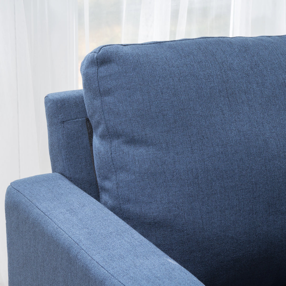 7 Piece Dark Blue Fabric Sectional Couch E495423