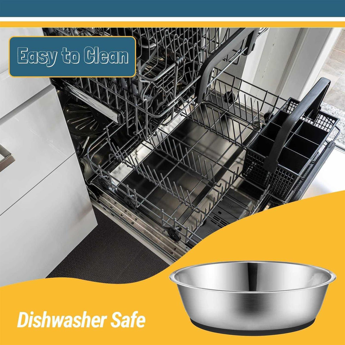 Stainless Steel Anti-Slip Dog Bowls J2872