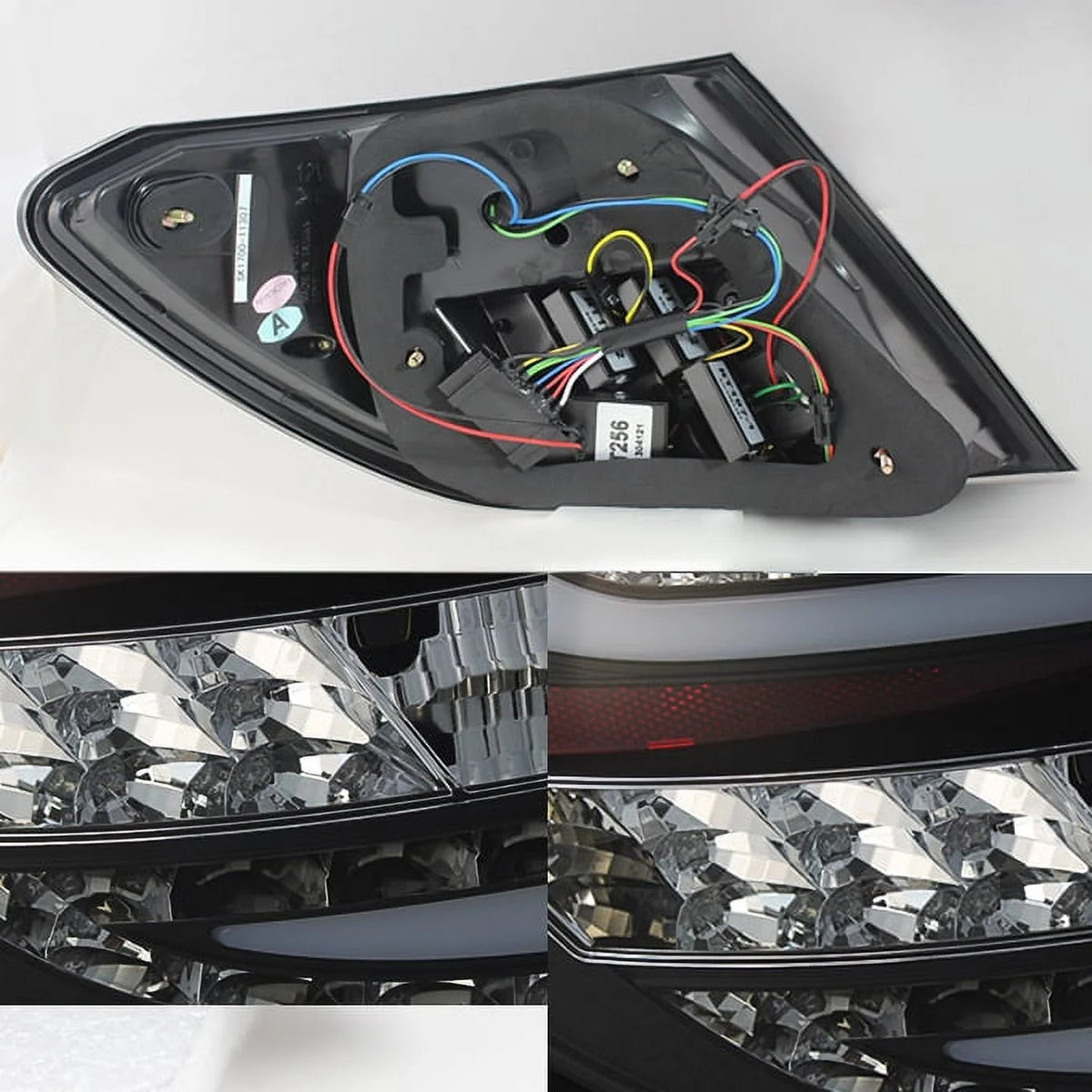 Black Bezel Rear LED Tail Lights Pair L294