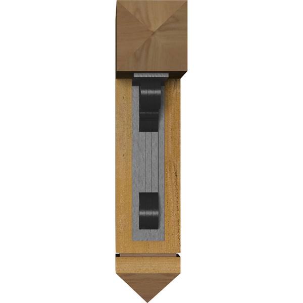 4x22W x 15 1/2x22D x 18x22H Fleur De Lis Arts & Crafts Ironcrest Rough Sawn Bracket, Western Red Cedar D891719