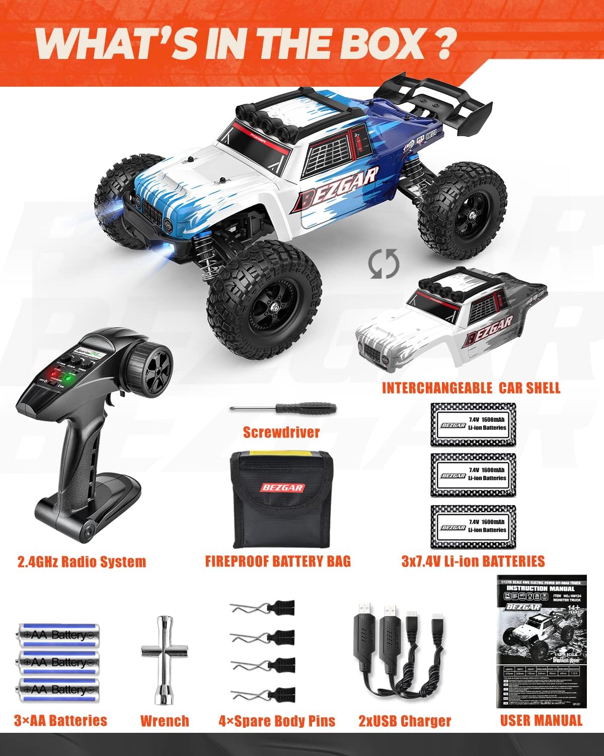 1:12 Scale 4WD Brushless Remote Control Truck W52273