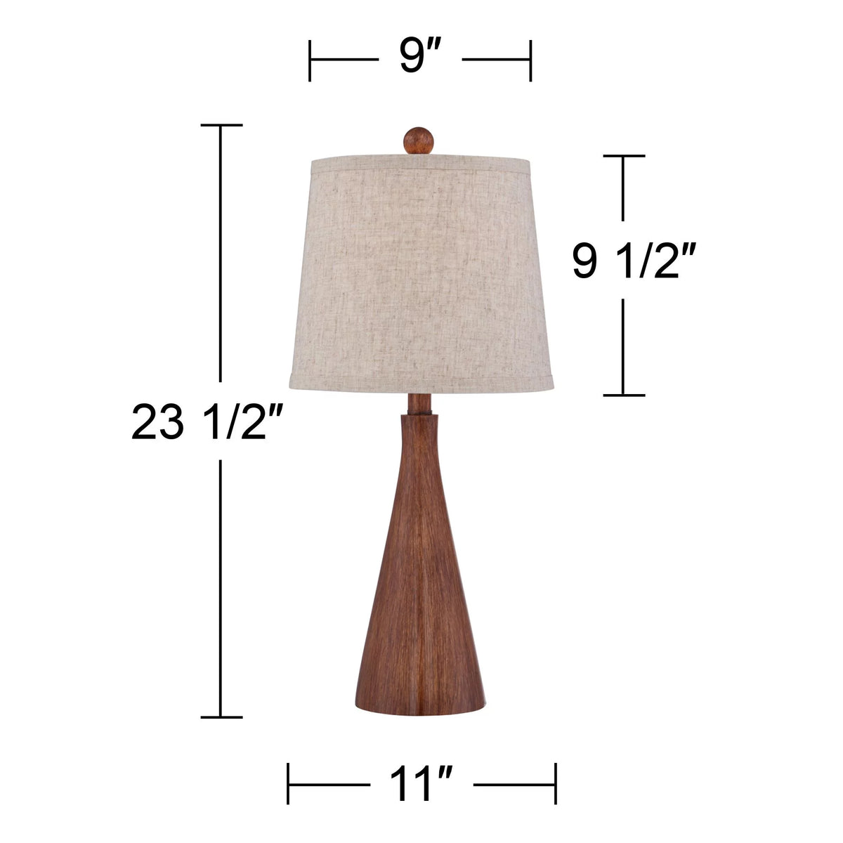 Set of 2 Brown Wood Finish Accent Table Lamps W4146