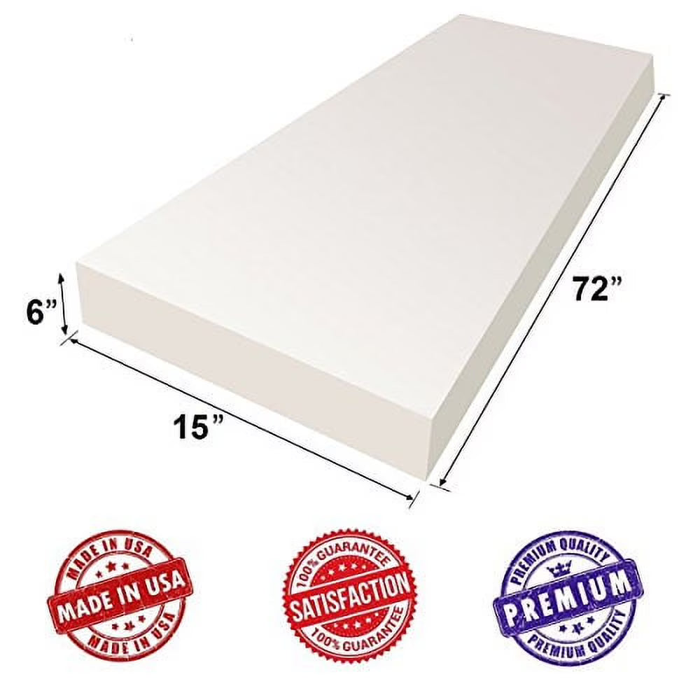 Upholstery Foam Cushion Sheet 6"x15"x72" Regular Density C688