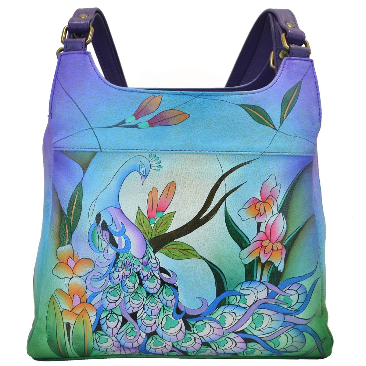 Handpainted Leather Medium Hobo J50251