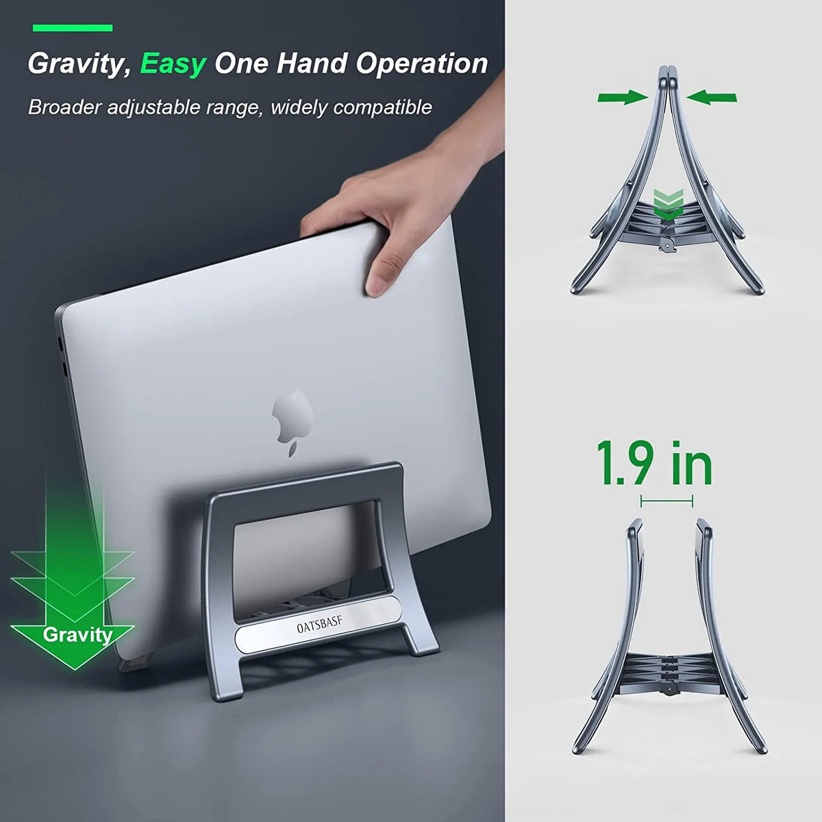 Vertical Laptop Stand with Auto Adjust Width V28697