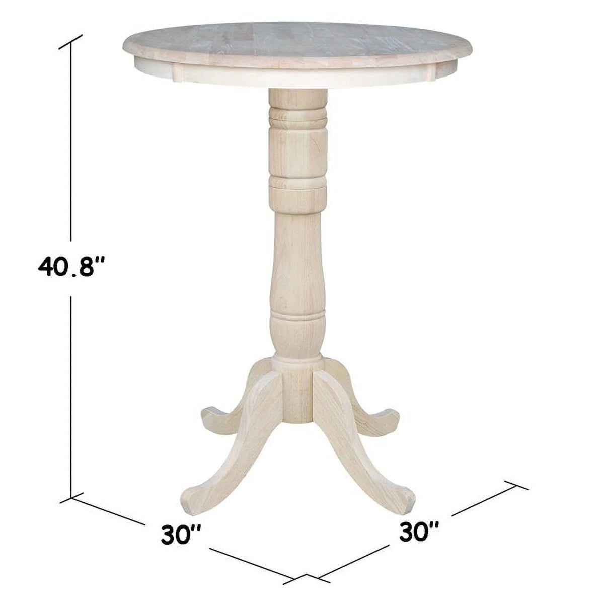 Natural Wood Round Top Bar Table Q7520