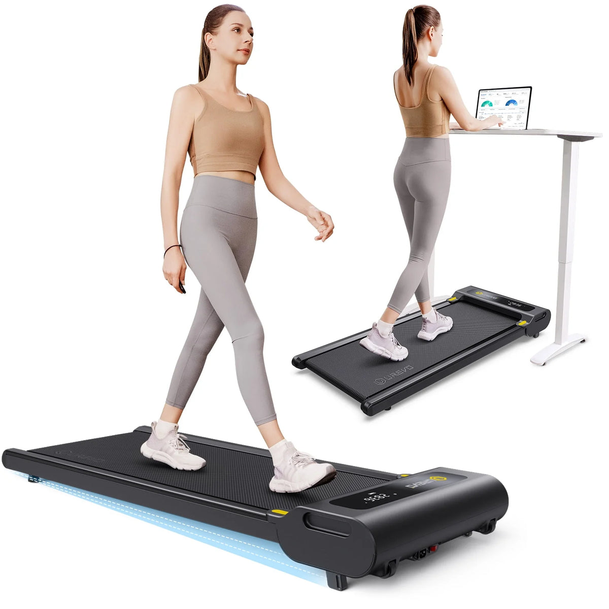 2 in 1 Under Desk Treadmill with Remote Control Q786