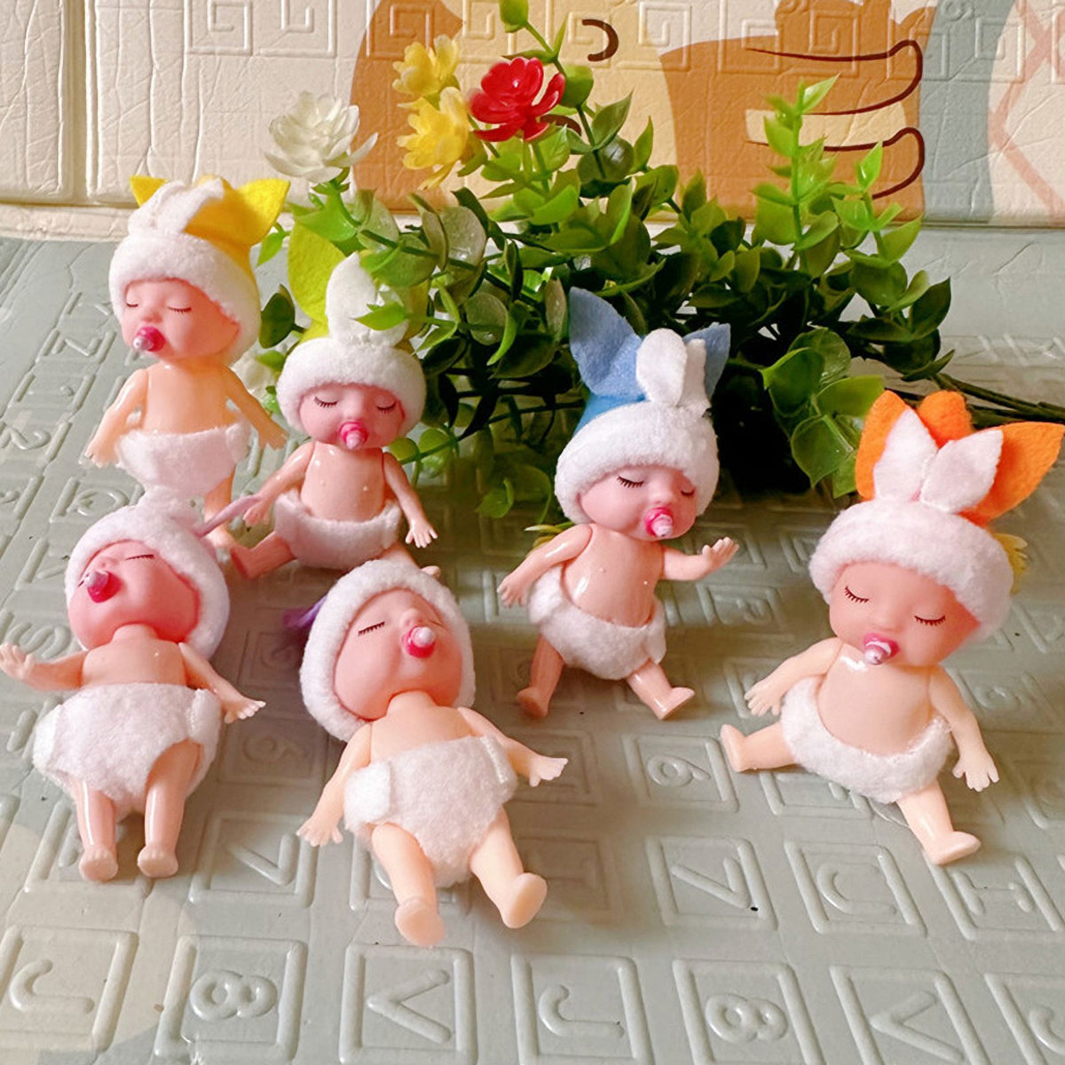 1Pc Simulated Mini Rabbit Dolls Dollhouse Accessories L914