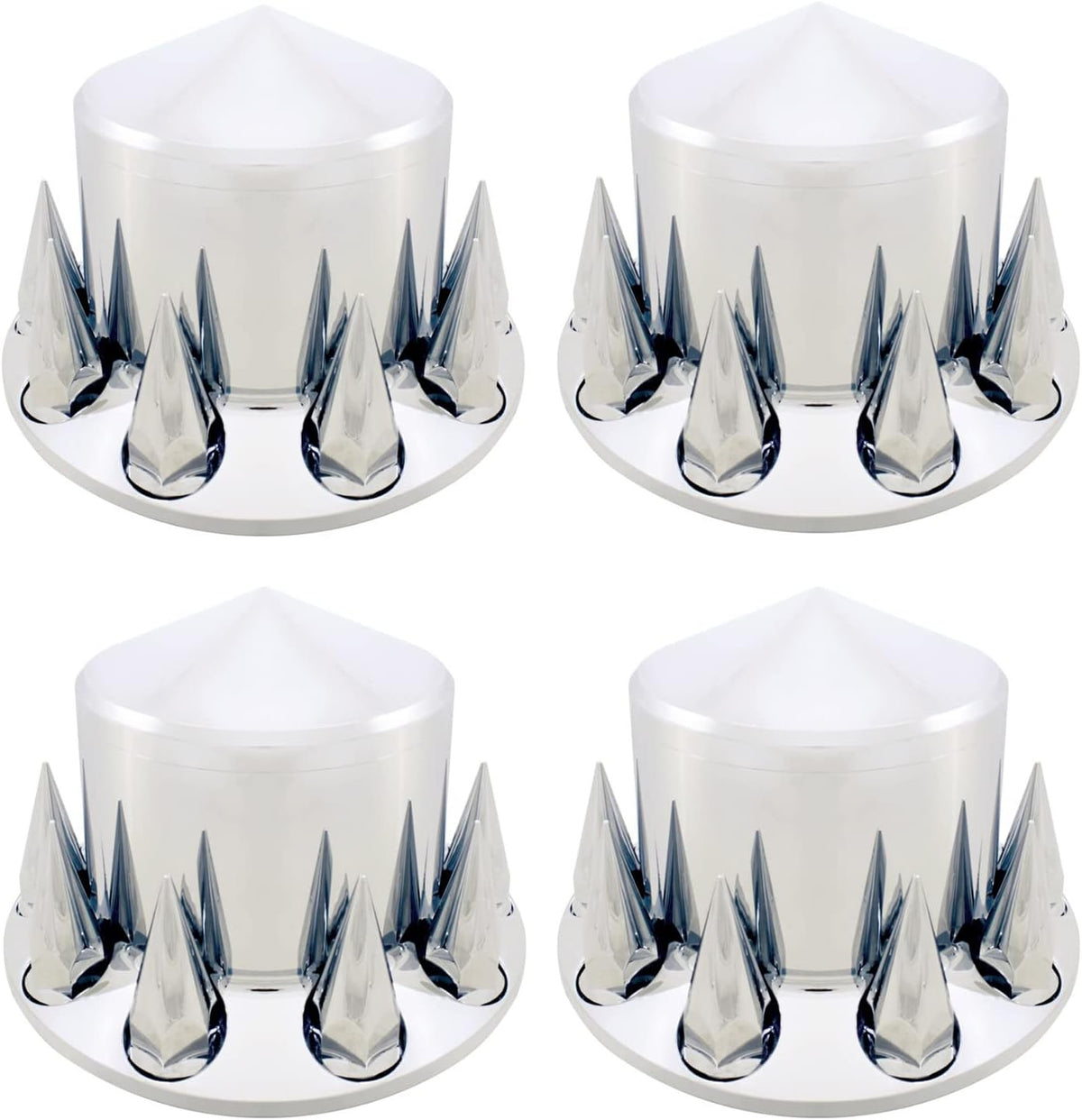 4 Pack Chrome Plated ABS Plastic Wheel Cover Lug Nut Cover for Semi Truck J457