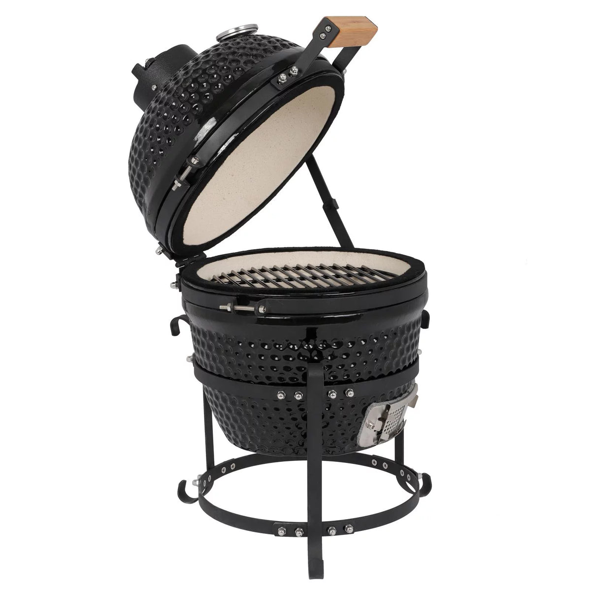 13in Round Ceramic Charcoal Grill Black X587593