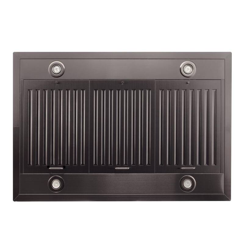 Black Stainless Steel Island Mount Range Hood O46635