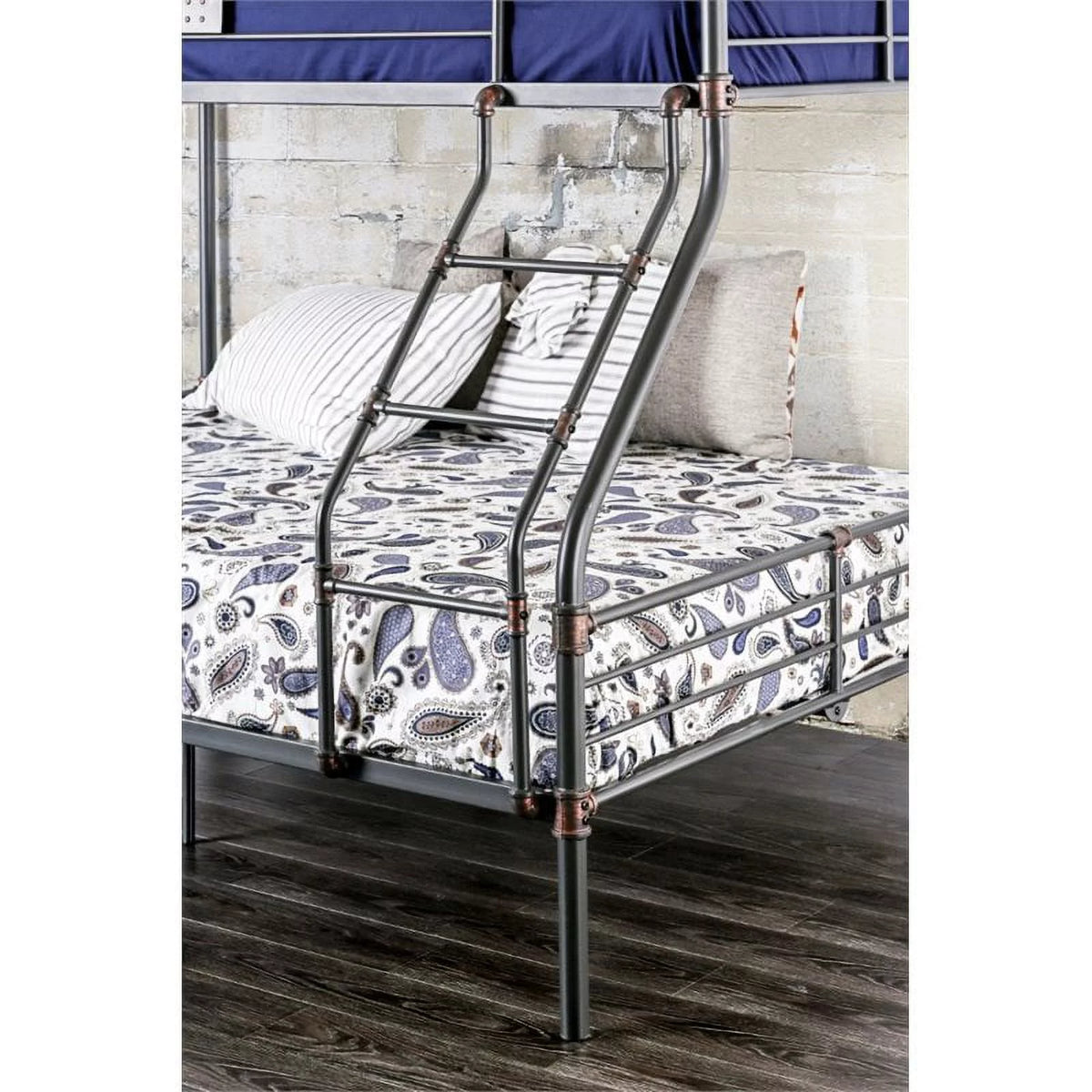 Full Over Queen Bunk Bed Antique Black O12476