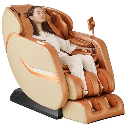 Zero Gravity SL-Track Shiatsu Full Body Massage Chair with Body Scan, Waist Heating, Bluetooth, Foot Rollers, 32 Airbags & Extended Footrest T182628