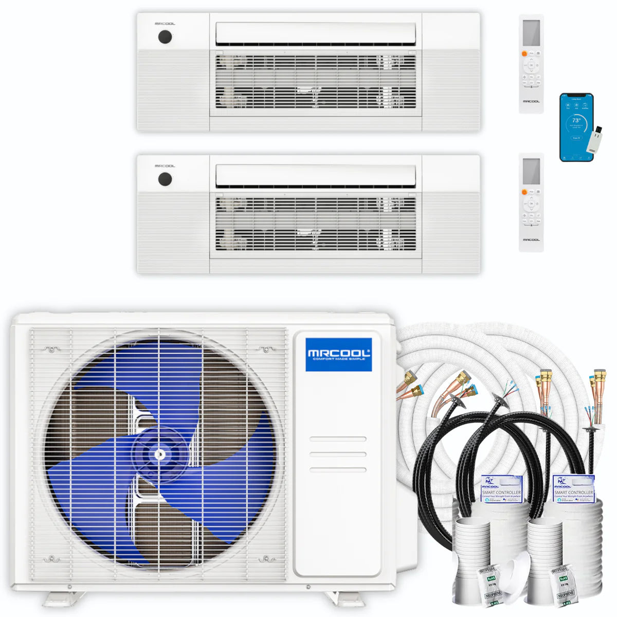 21,000 BTU 2 Zone Ceiling Cassette Ductless Air Conditioner and Heat Pump Y883618