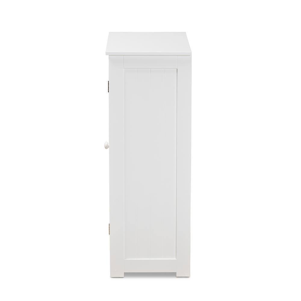 White 4-Drawer Wood Bathroom Storage Cabinet L83679