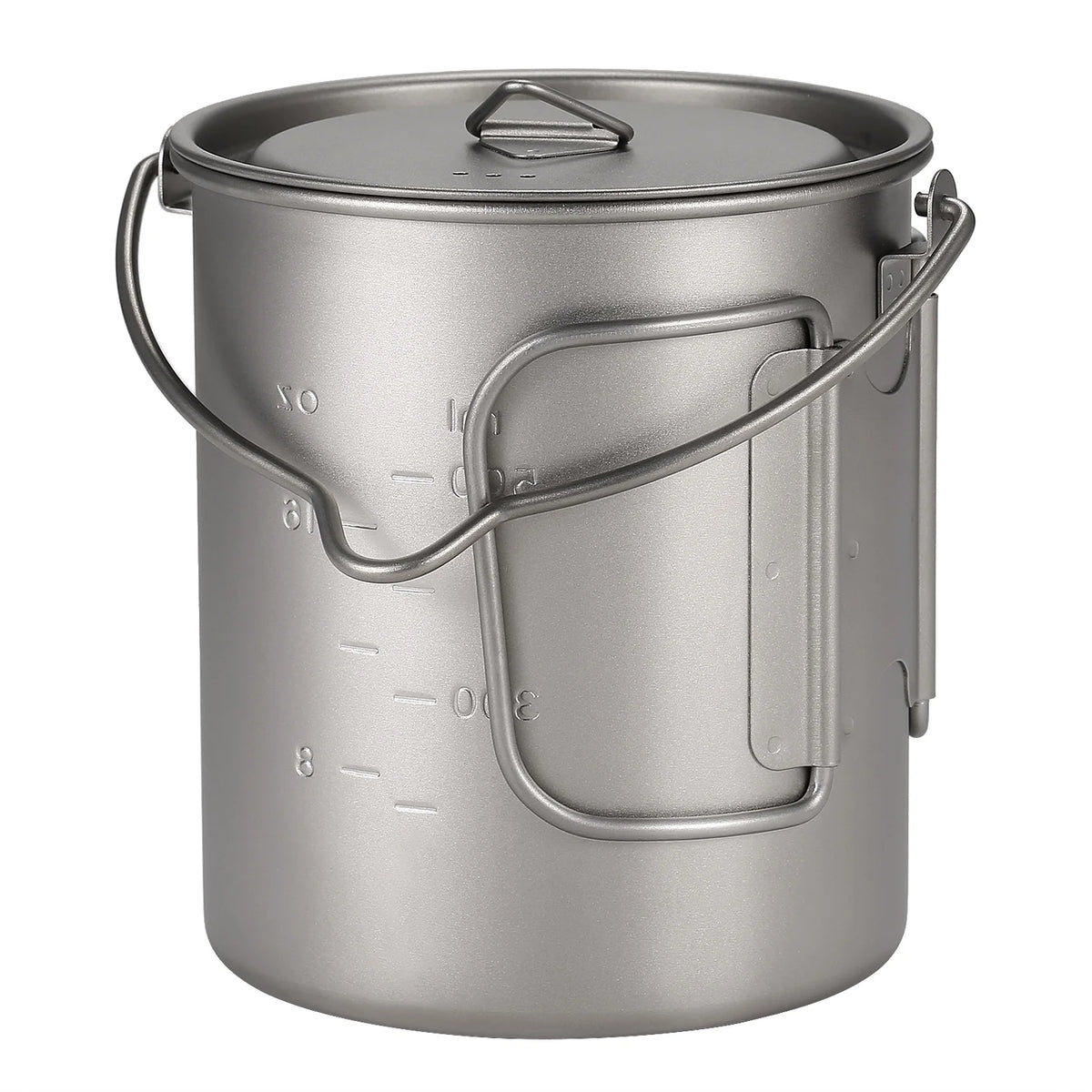 750ml Titanium Pot with Lid and Foldable Handle U8206