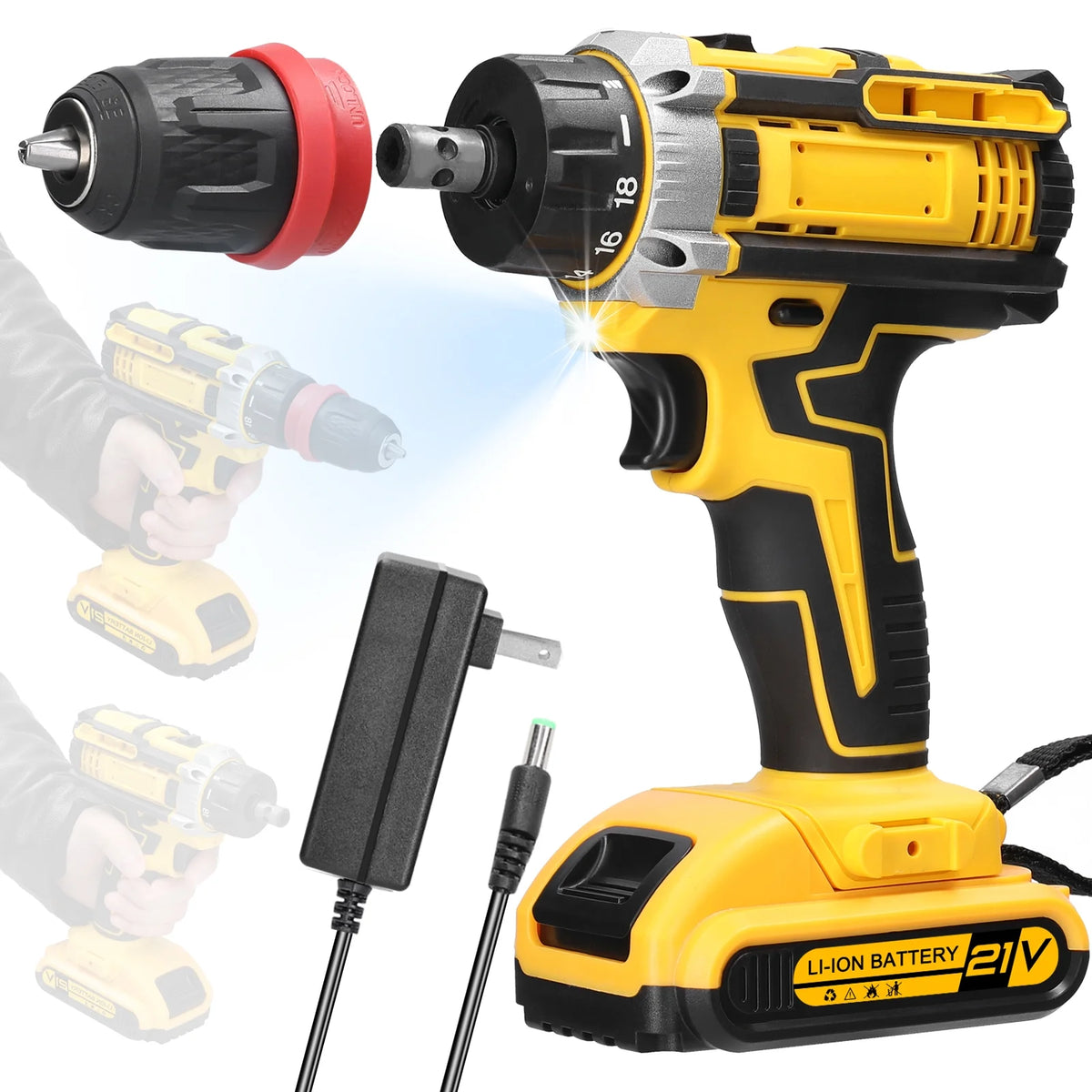 21V 2in1 Electric Screwdriver High Torque Brushed Motor T548
