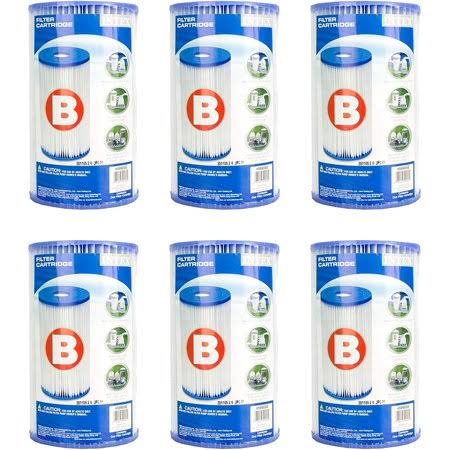 Intex Swimming Pool Type B Replacement Filter Pump Cartridge 6 Pack K788