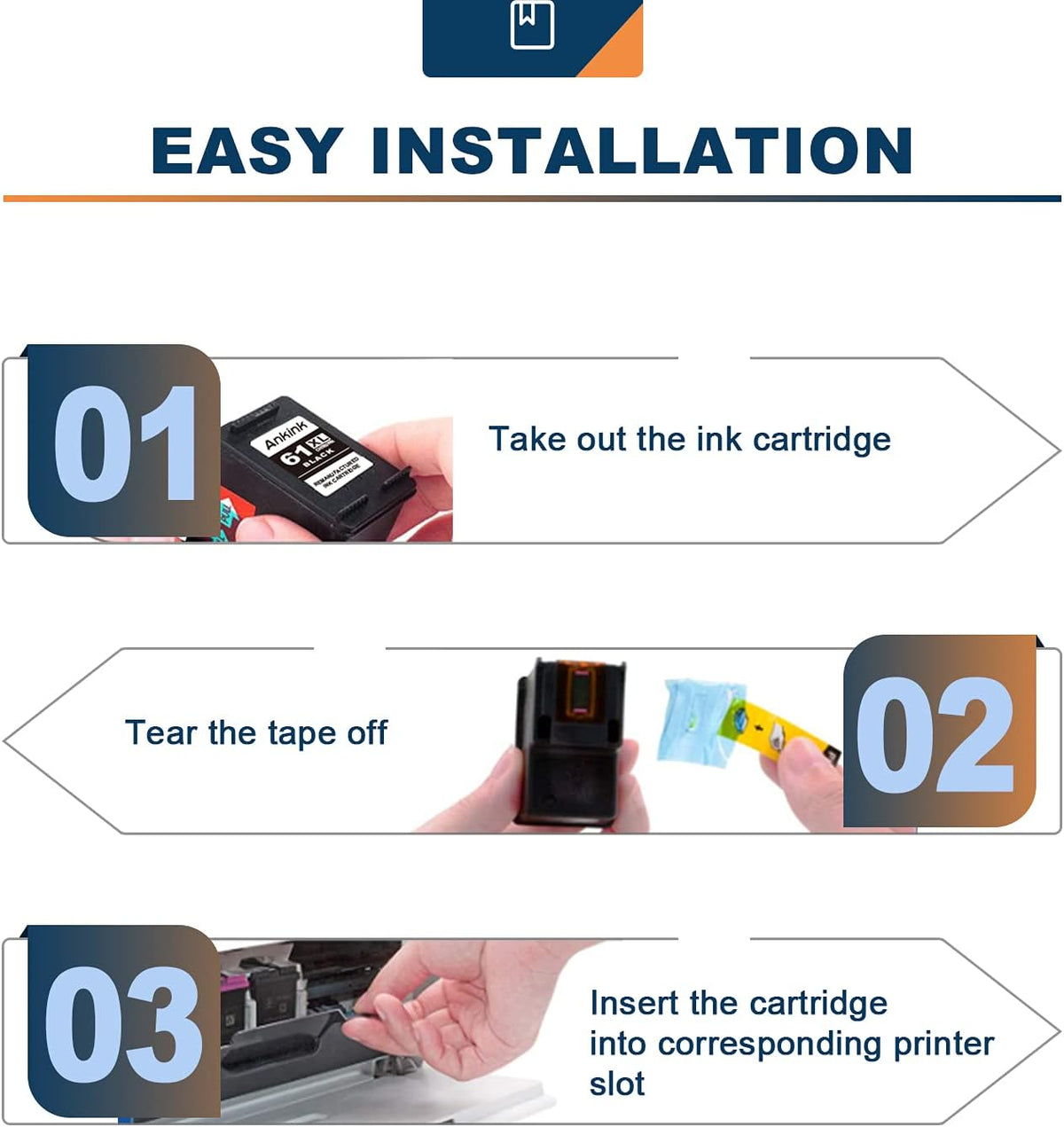 HP 61 XL Tri-Color Ink Cartridges Combo Pack of 2 D463