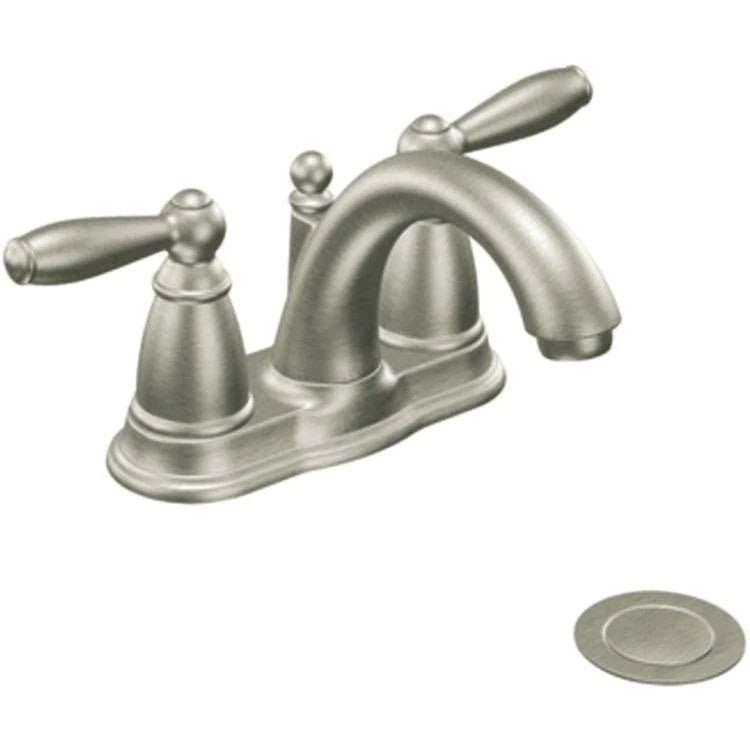 Brushed Nickel Bath Sink Faucet Two Lever Handle Centerset N299