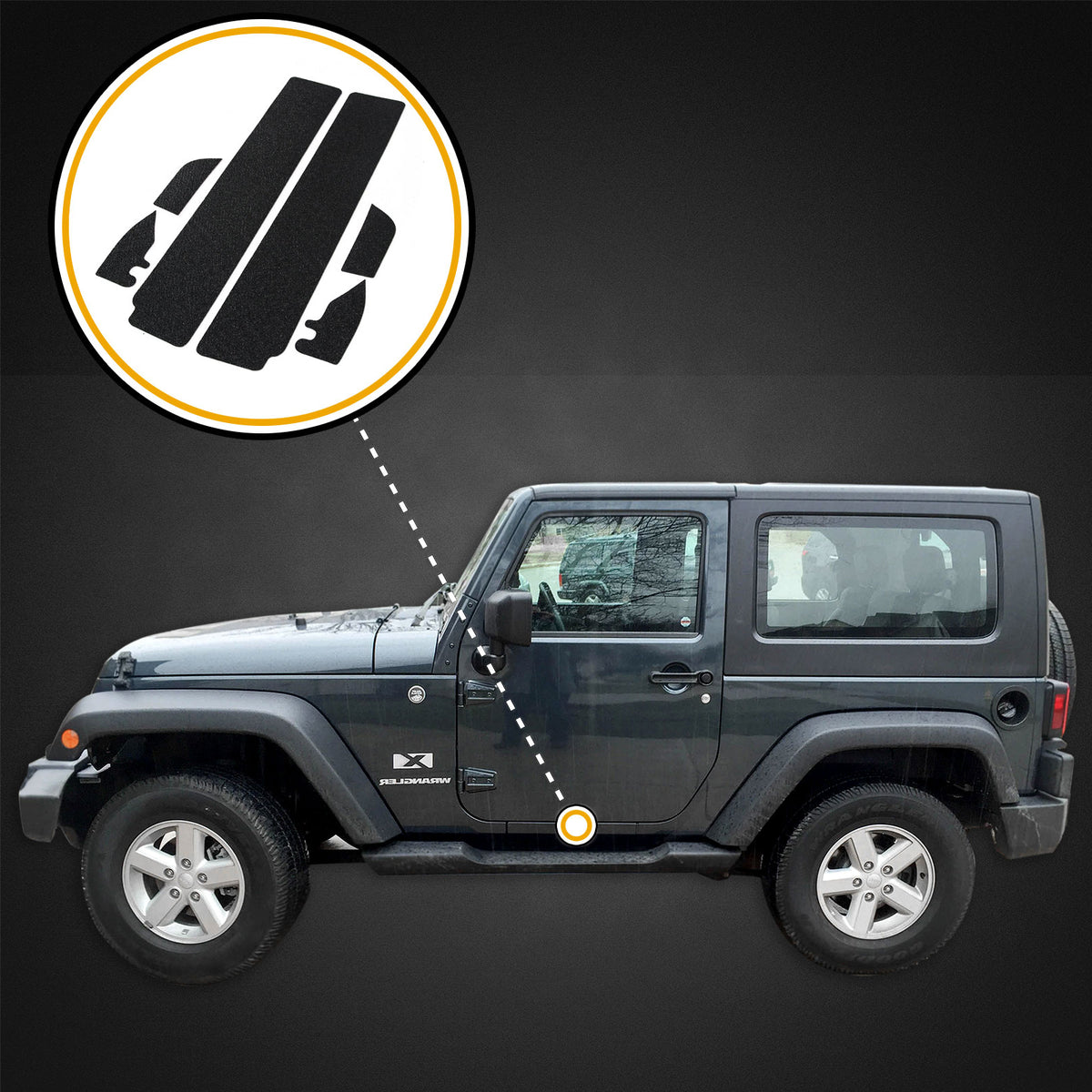 6pc Door Sill Entry Guards for Jeep Wrangler JK N181971