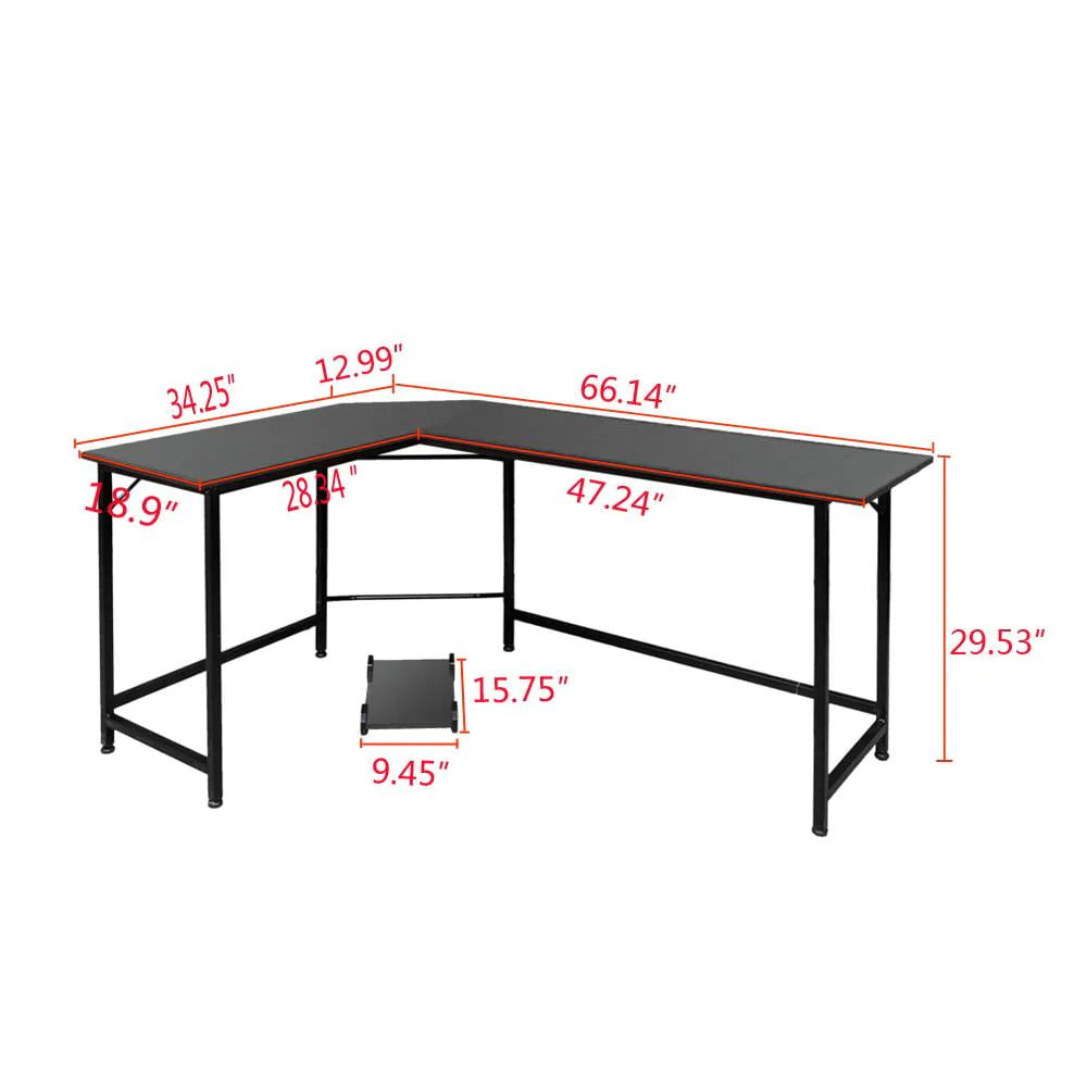 Black L-Shaped Computer Desk S804