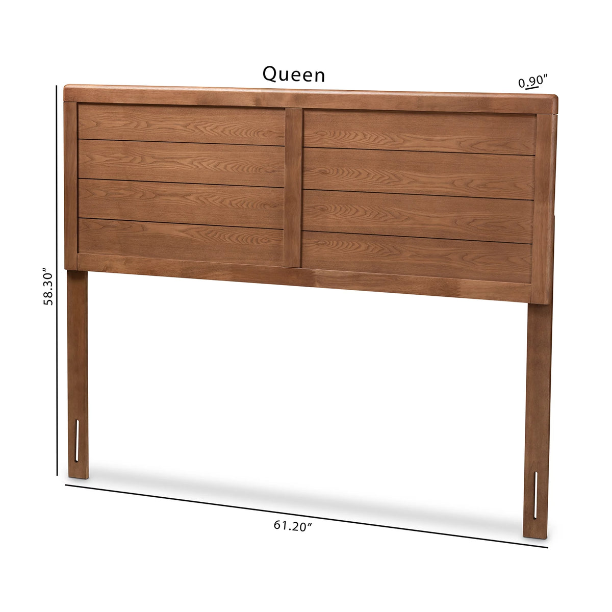 Walnut Brown Finished Wood Full Size Headboard U64567