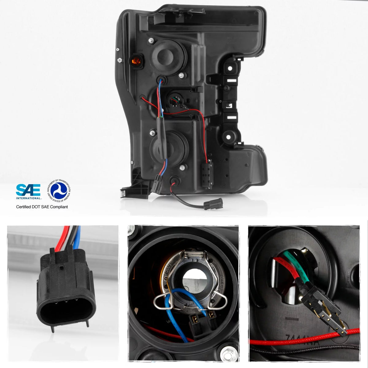 Fits 2017-2018 Ford F250 F350 F450 Superduty Black Projector Headlights G48687