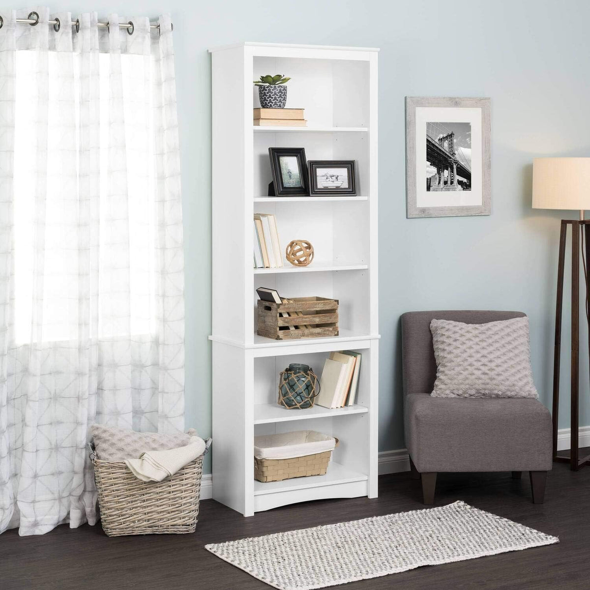 White Tall Bookcase Z63778