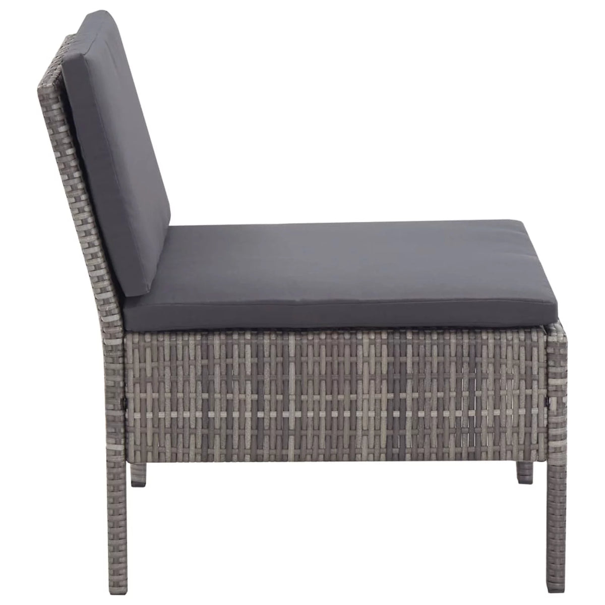 5 Piece Gray Poly Rattan Patio Sofa Set with Coffee Table U77623